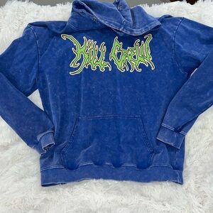 KILL CREW OVERSIZED LUX WOLF HOODIE - BLUE / GREEN